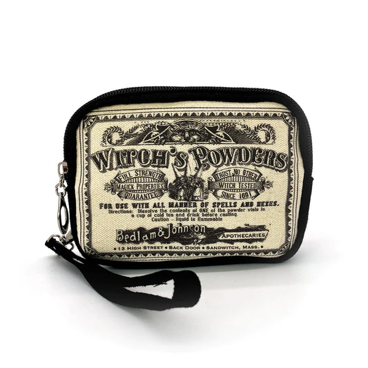 Vintage Print Witch's Powder Wristlet