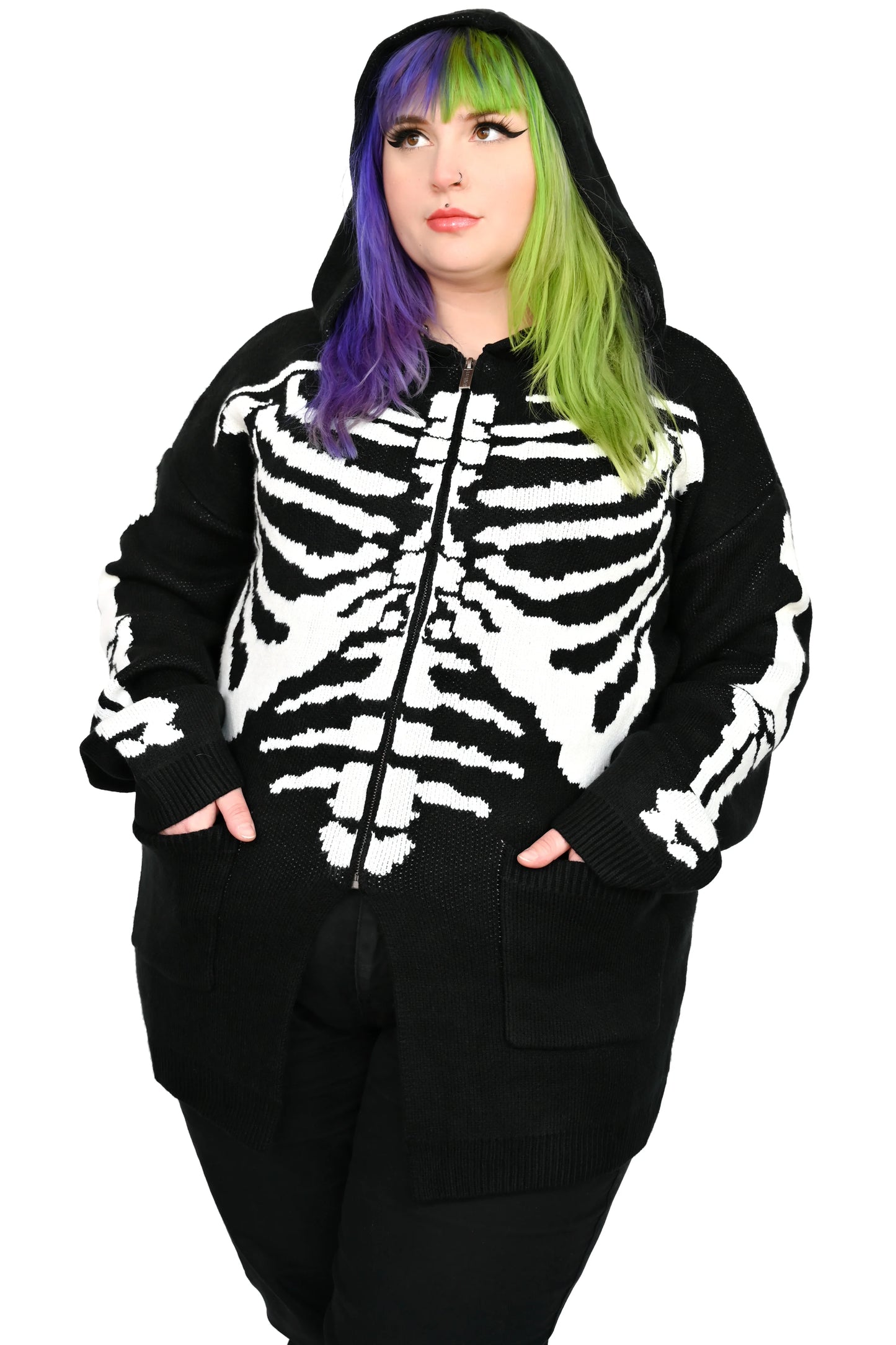 Skeleton Zip Up Hoodie - FOXBLOOD