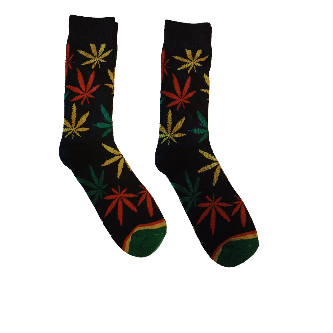 Pot Leaf Socks - Red Green and Yellow