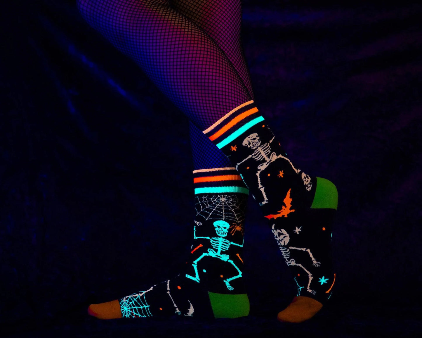 Rave Skeleton Crew Socks - UV Reactive