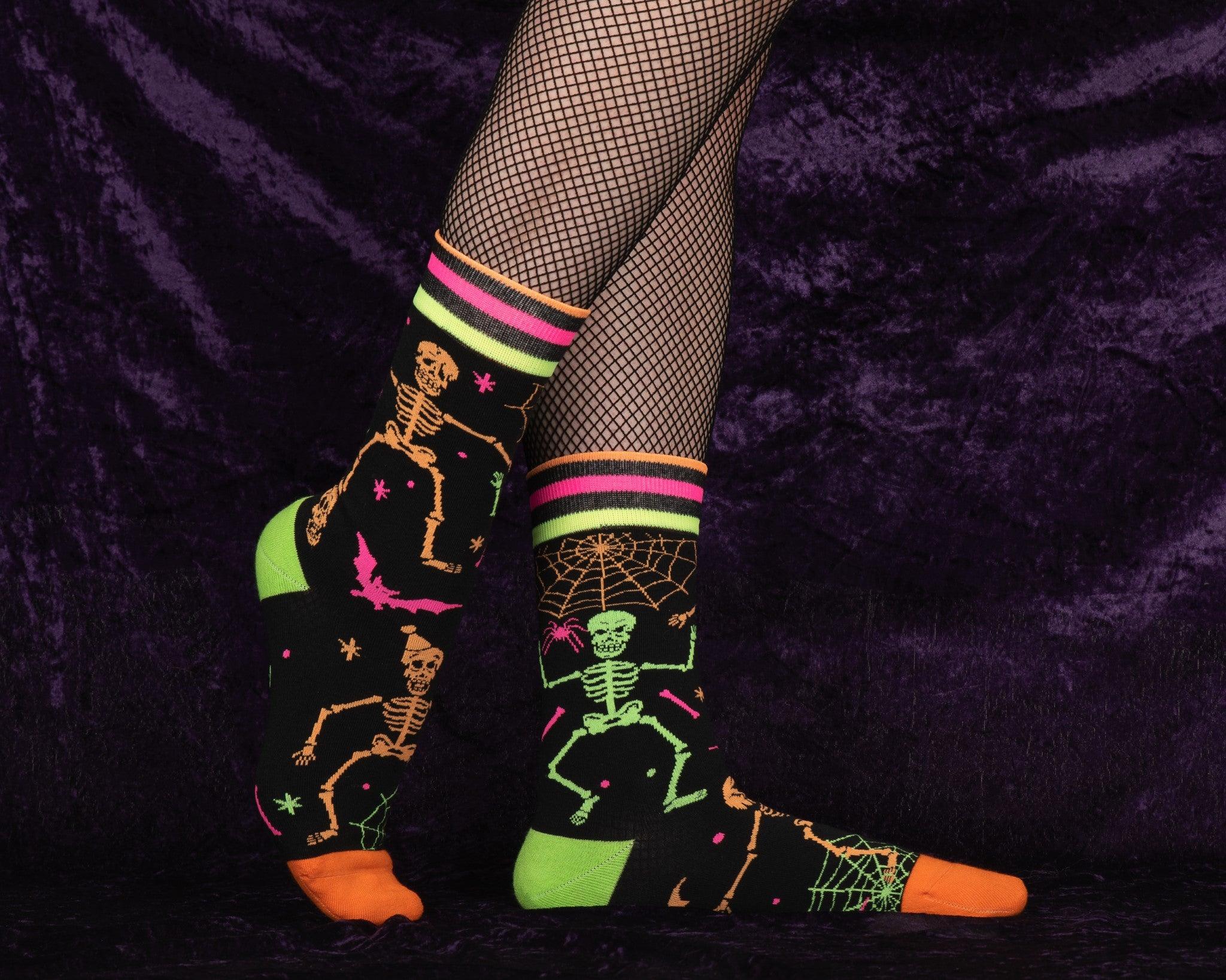 Relic Socks Rave Skeleton Crew Socks - UV Reactive – RetroCrypt™ LLC