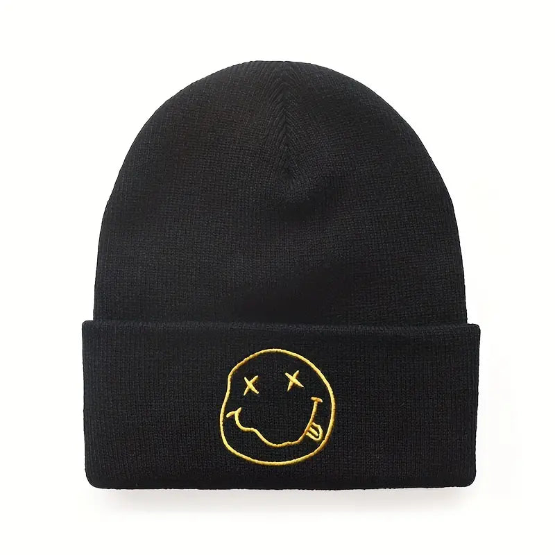 Smiley Face Beanie - Black