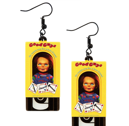 VHS Tape Good Guys Chucky Dangle Earrings